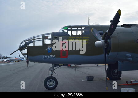 The Restored World War II B-25 Mitchell Bomber Aircraft In The Mood ...