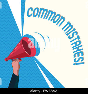 Word writing text COMMON MISTAKES. Business concept for Prevalent error and issues that occur repetitively. Stock Photo