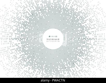 Abstract of circle square pattern technology in dark gray pixel background. vector eps10 Stock Vector
