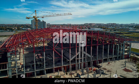 crane on a large construction site Stock Photo