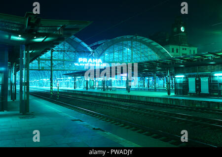 Central Railway Station (Praha - Hlavni nadrazi) in Prague, Czech Republic. Stock Photo