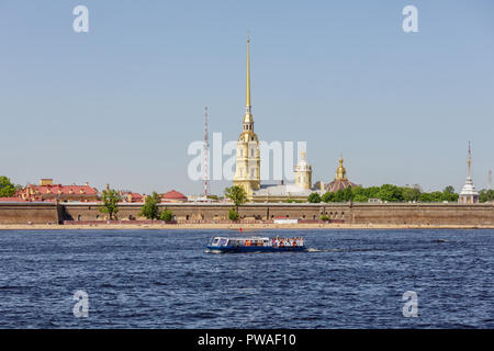 SAINT PETERSBURG, RUSSIA - APRIL 17, 2016: View of the Peter and Paul Fortress from Neva Stock Photo