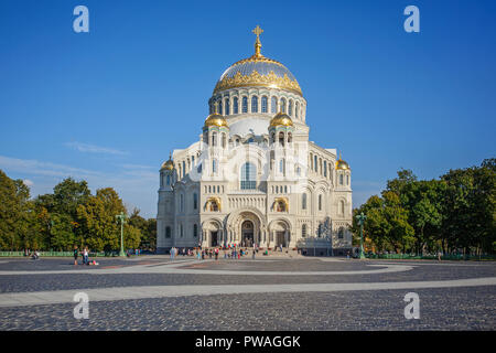 KRONSTADT, RUSSIA - AUGUST 31, 2013: The Naval cathedral of Saint Nicholas in Kronstadt Stock Photo
