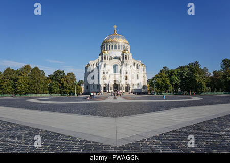 KRONSTADT, RUSSIA - AUGUST 31, 2013: The Naval cathedral of Saint Nicholas in Kronstadt Stock Photo