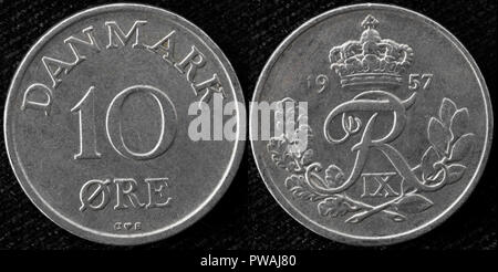 10 ore coin, Denmark, 1957 Stock Photo