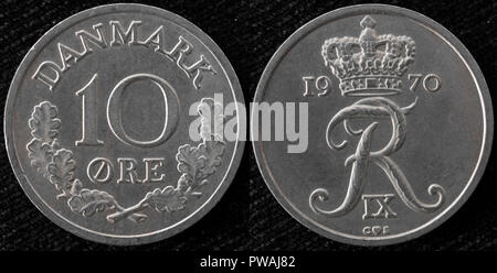 10 ore coin, Denmark, 1970 Stock Photo