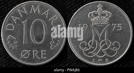 10 ore coin, Denmark, 1975 Stock Photo
