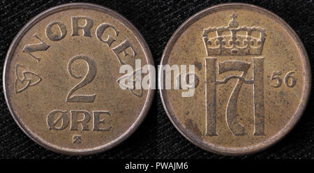 2 ore coin Norway 1956 Stock Photo Alamy