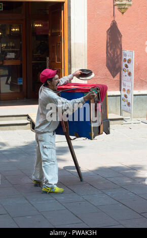Man and street organ in Coyoacan, Mexico City.