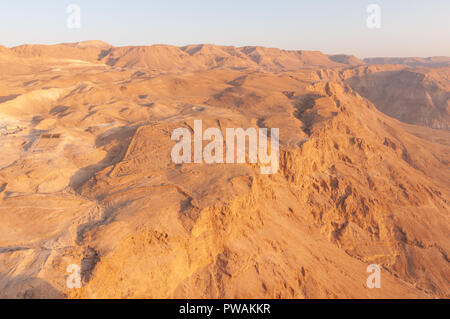 Deserted ruins in Israeli Desert near Dead Sea Stock Photo