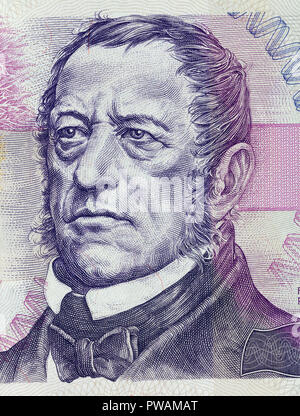 Portrait of Frantisek Palacky from 1000 Czech korun banknote, Czech republic, 2008 Stock Photo