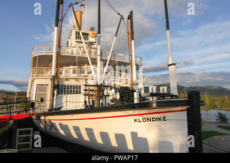 Whitehorse, Canada. Side view of SS. Klondike steam boat in a summer day. Stock Photo