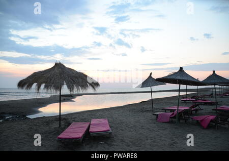 the beach at divjake resort albania Stock Photo