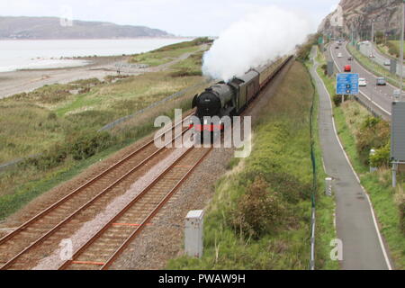 The Flying Scotsman. Holyhead Railway Station North Wales UK Stock Photo