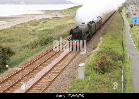 The Flying Scotsman. Holyhead Railway Station North Wales UK Stock Photo