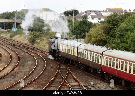 The Flying Scotsman. Holyhead Railway Station North Wales UK Stock Photo