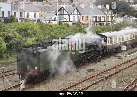 The Flying Scotsman. Holyhead Railway Station North Wales UK Stock Photo