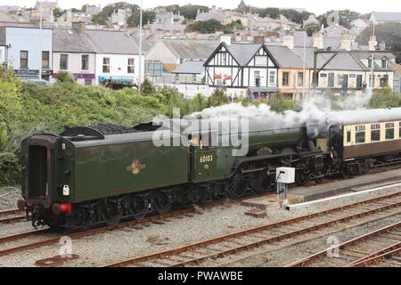 The Flying Scotsman. Holyhead Railway Station North Wales UK Stock Photo