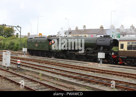 The Flying Scotsman. Holyhead Railway Station North Wales UK Stock Photo