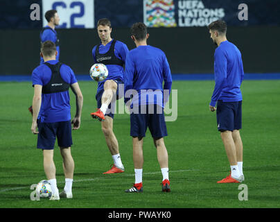 Northern Ireland's Jonny Evans during the training session at the Grbavica Stadium, Sarajevo. Stock Photo