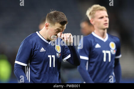 Scotland's Callum McGregor leaves the pitch after the final whistle of the International Friendly match at Hampden Park, Glasgow. Stock Photo