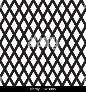 Seamless diamond rhombus check pattern background in black and white. Stock Photo