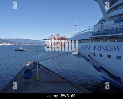 Ruby Princess, Princess Cruises, Canada Place, Vancouver, BC, Canada, Brian Martin RMSF, large file size Stock Photo