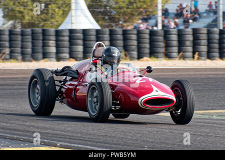 Jarama Circuit, Madrid, Spain. 13th - 14th October, 2018: Racing car #27 Cooper T51, 1959, 2.000cc, driver Steve Hart. Competition of the Historic Grand Prix Cars Association (HGPCA) at the Jarama Circuit in Madrid, Spain. Enrique Palacio Sans./Alamy Live News Stock Photo