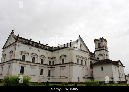 The white majestic Se Cathedral of Old Goa (Goa Velha). Taken in India, August 2018 Stock Photo