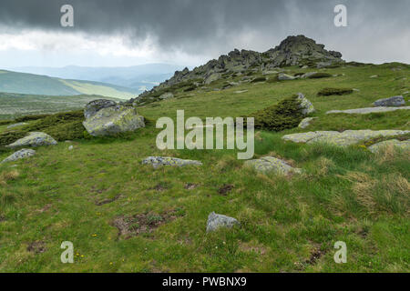 Amazing Landscape of Vitosha Mountain from Cherni Vrah Peak, Sofia City Region, Bulgaria Stock Photo