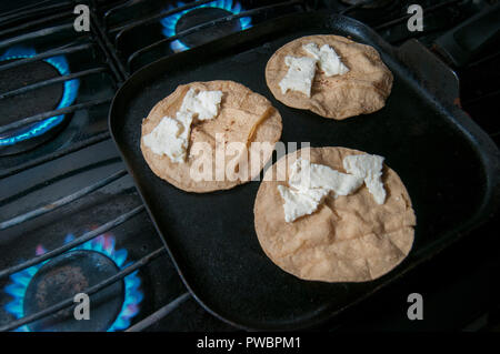 https://l450v.alamy.com/450v/pwbpm1/tortillas-and-cheese-on-top-of-a-comal-to-make-quesadillas-snack-and-companion-for-mexican-food-pwbpm1.jpg