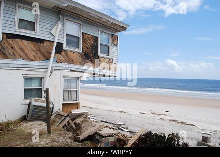 Usa North Carolina Surf City Jetty Over Sea Stock Photo