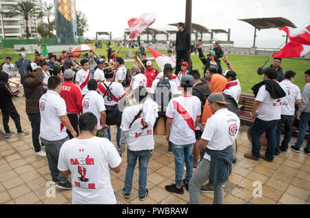 Fanaticism in Peru Peru vs. Chile Soccer. Stock Photo