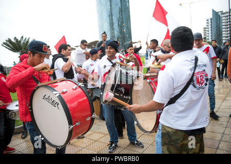 Fanaticism in Peru Peru vs. Chile Soccer. Stock Photo