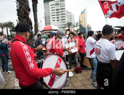 Fanaticism in Peru Peru vs. Chile Soccer. Stock Photo