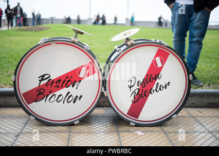 Fanaticism in Peru Peru vs. Chile Soccer. Stock Photo