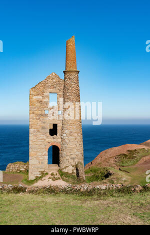 The old wheal owles engine house near st.just, penwith, cornwall, englnand, the mine is a filming location for the bbc tv series poldark, Stock Photo