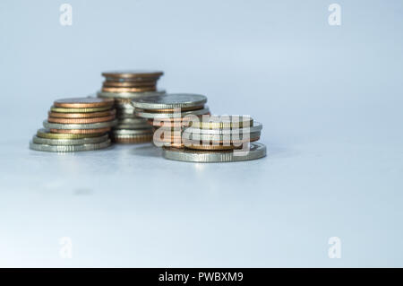 Thai coins on white background Stock Photo