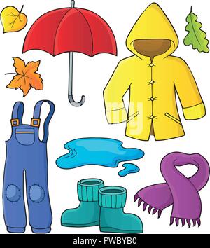 Autumn objects theme set 1 - eps10 vector illustration. Stock Vector