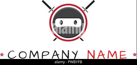 Small Ninja vector logo image Stock Vector