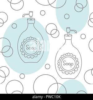 Soap and Bubbles-Spa in the Country.Seamless Repeat Pattern Stock Vector