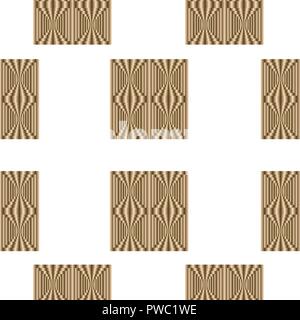 seamless pattern with brown squares vector - geometrical shapes pattern with white background Stock Vector