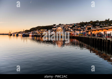 Crates of fish Newlyn harbour UK Stock Photo