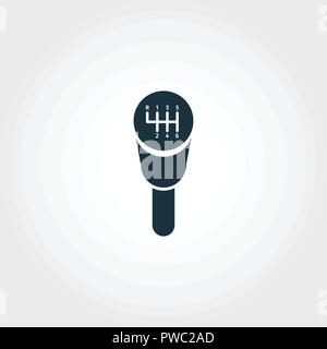 Gearshift icon. Premium quality element illustration from car parts collection. Gearshift monochrome icon. Perfect for web design and printing. Stock Vector