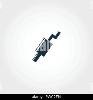 Muffler icon. Premium quality element illustration from car parts collection. Muffler monochrome icon. Perfect for web design and printing. Stock Vector