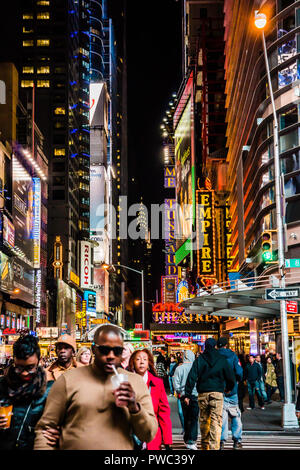 Times Square Theater District Manhattan   New York, New York, USA Stock Photo