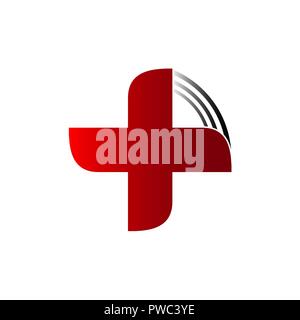 Cross red plus for healthy life and medicine Stock Vector