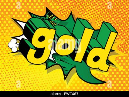 Comic Gold Pattern Background Gold - Vector illustrated comic book style phrase Stock Vector Image ...