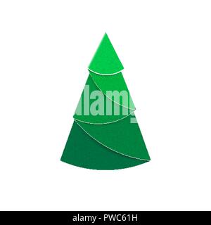 Christmas tree sign made from paper for decorations and design Stock Vector