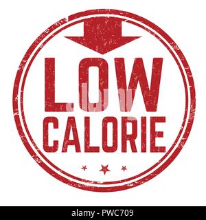 Low calorie sign or stamp on white background, vector illustration Stock Vector